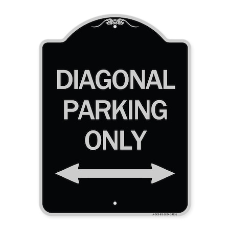 Signmission Diagonal Parking Only with Bidirectional Arrow Heavy-Gauge Aluminum Architectural Sign A-DES-BS-1824-24191